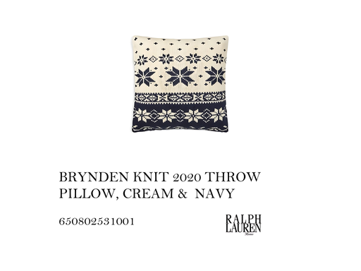 [MHT-004508] BRYNDEN KNIT 2020 THROW PILLOW, CREAM & NAVY