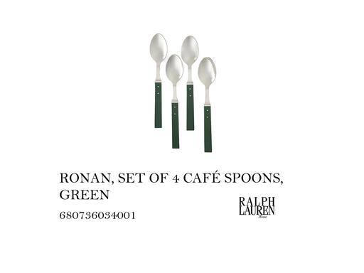 [MHT-004533] RONAN, SET OF 4 CAFÉ SPOONS, GREEN