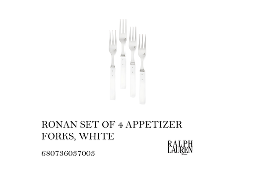 [MHT-004538] RONAN SET OF 4 APPETIZER FORKS, WHITE