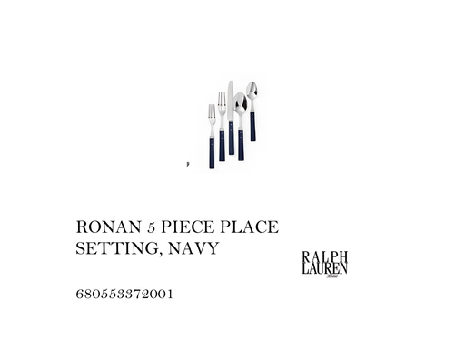 [MHT-004548] RONAN 5 PIECE PLACE SETTING, NAVY