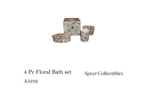[MHT-001210] 4 PC FLORAL BATH SET