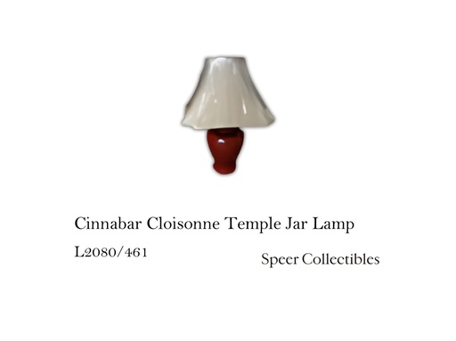 [MHT-001848] CINNABAR CLOISONNE TEMPLE JAR LAMP