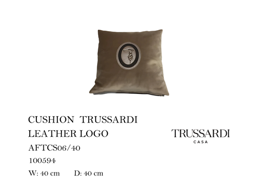 [MHT-000349] CUSHION TRUSSARDI LEATHER LOGO