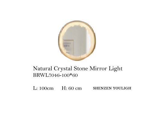 [MHT-000678] Natural Crystal Stone Mirror Light